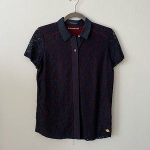Scotch&Soda Navy Blue Lace Blouse